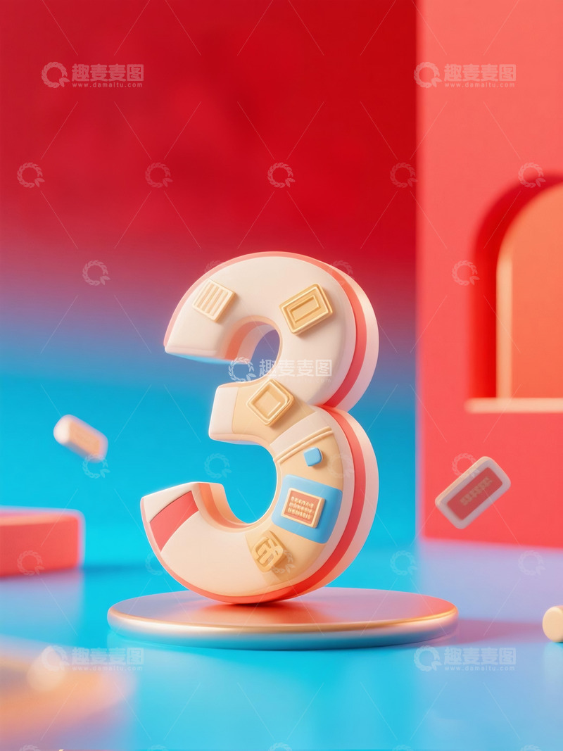 618电商促销海报倒计时3字