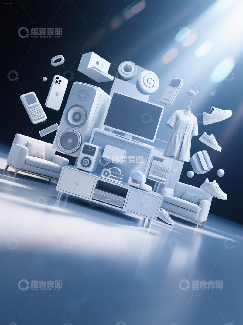 618电商促销海报科技感建模风格