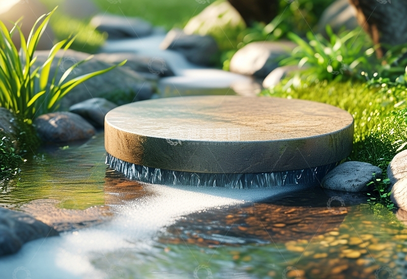 高清大图下载【趣麦麦图】绿色自然展台背景27