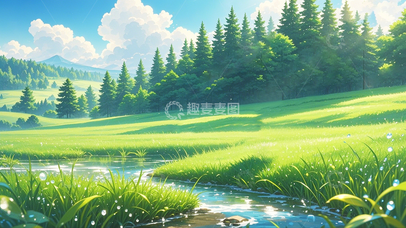 高清大图下载【趣麦麦图】绿色自然风景背景10