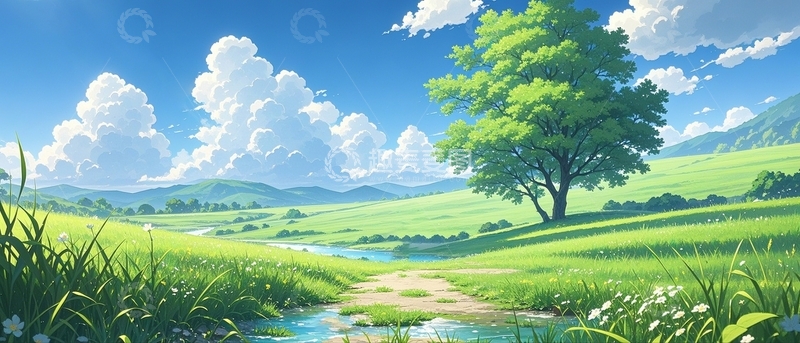 高清大图下载【趣麦麦图】绿色自然风景背景5