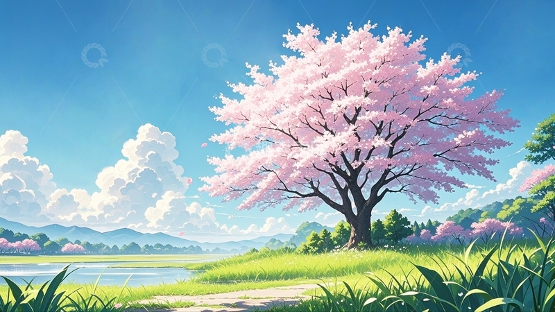 高清大图下载【趣麦麦图】樱花树樱花背景16