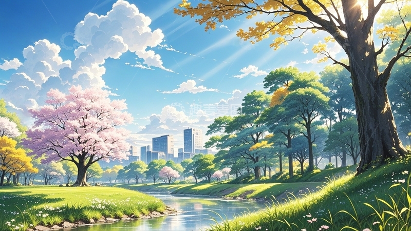 高清大图下载【趣麦麦图】樱花树樱花背景