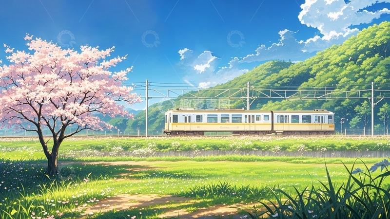 高清大图下载【趣麦麦图】樱花树樱花背景15