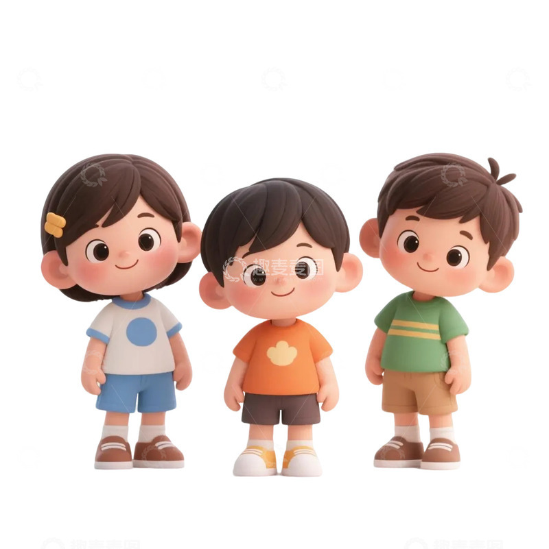 高清大图下载【趣麦麦图】3-10岁卡通可爱小孩