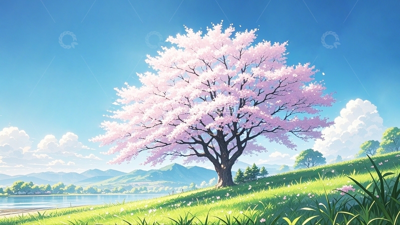 高清大图下载【趣麦麦图】樱花树樱花背景5