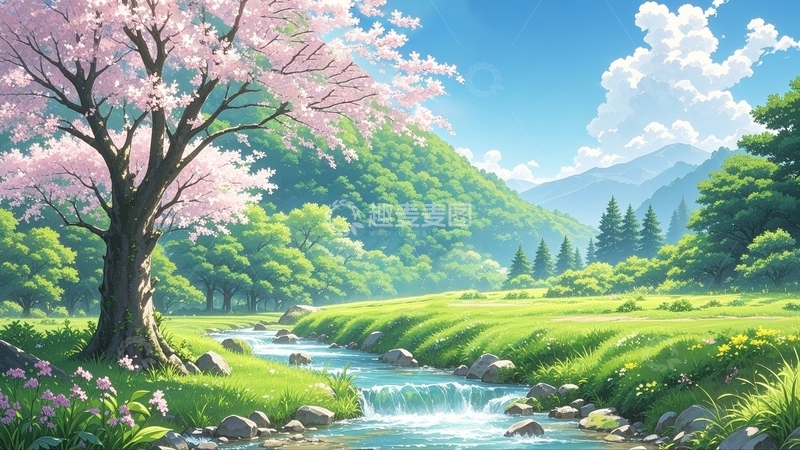 高清大图下载【趣麦麦图】樱花树樱花背景12