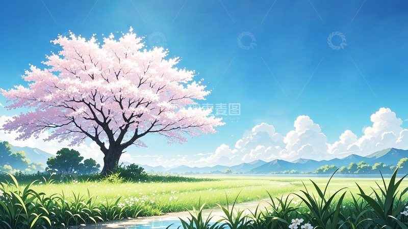 高清大图下载【趣麦麦图】樱花树樱花背景6
