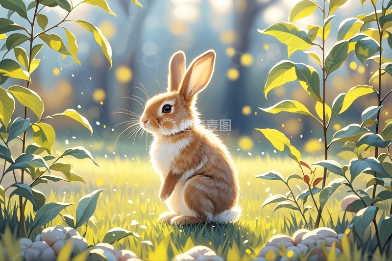 高清大图下载【趣麦麦图】水彩插画兔子2