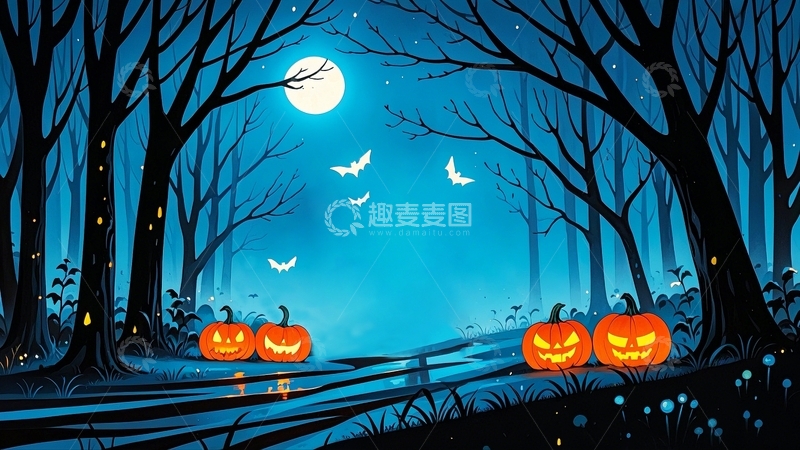 高清大图下载【趣麦麦图】万圣节节日背景1