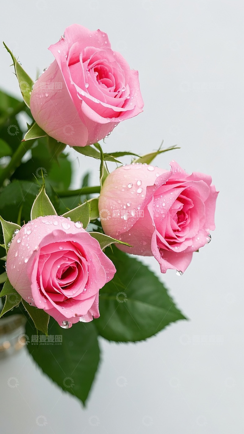 高清大图下载【趣麦麦图】粉色玫瑰特写2