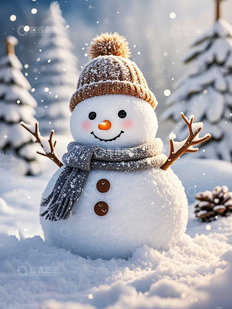 高清大图下载【趣麦麦图】冬季冬天可爱雪人24