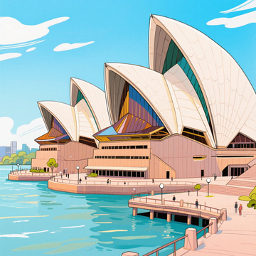 手绘悉尼歌剧院3