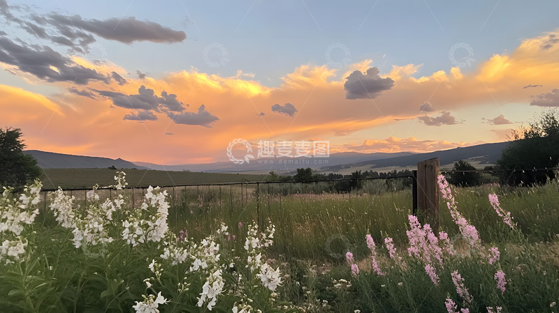 高清大图下载【趣麦麦图】山间的日出彩霞美景4