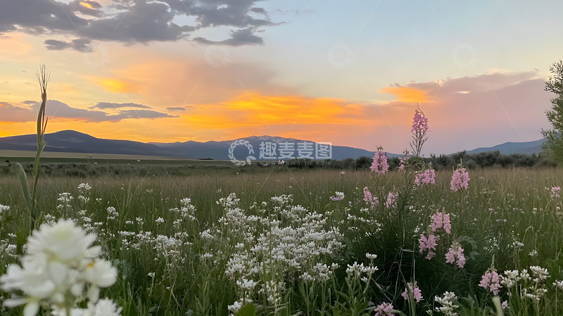 高清大图下载【趣麦麦图】山间的日出彩霞美景9
