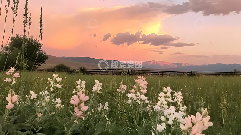 高清大图下载【趣麦麦图】山间的日出彩霞美景