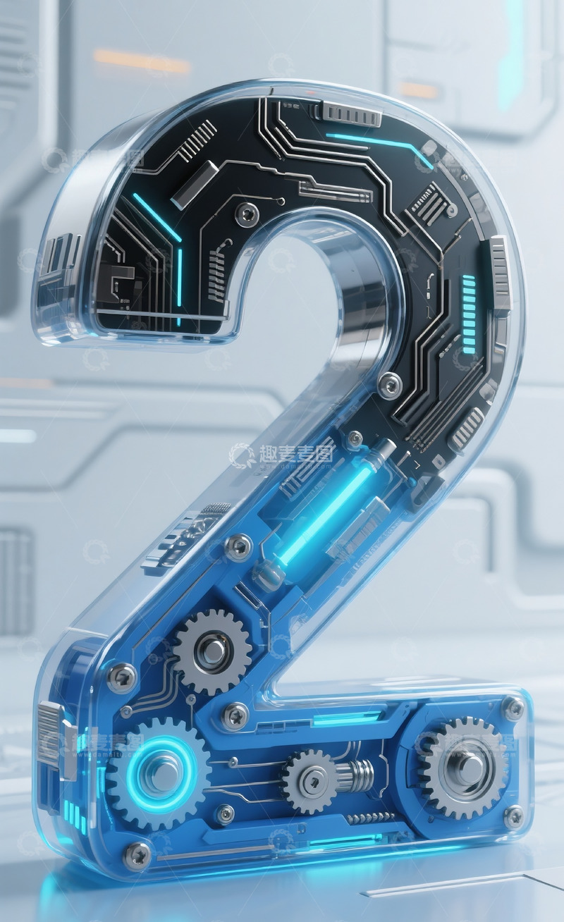 高清大图下载【趣麦麦图】蓝色机械数字22