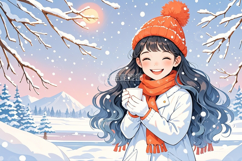 高清大图下载【趣麦麦图】冬季可爱女孩8