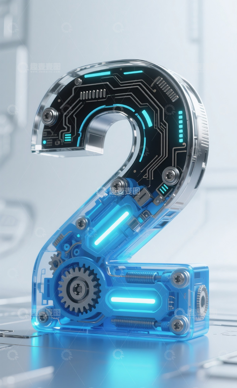 高清大图下载【趣麦麦图】蓝色机械数字23