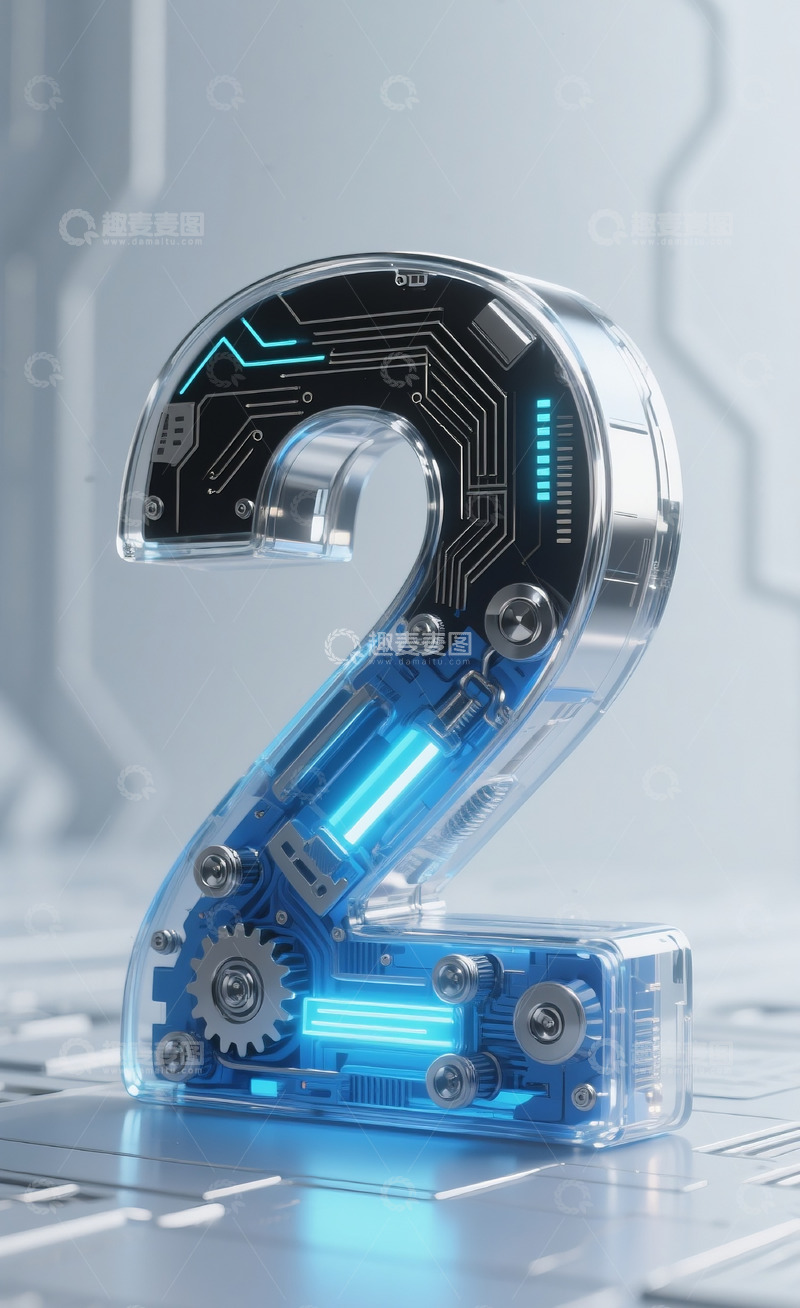 高清大图下载【趣麦麦图】蓝色机械数字21