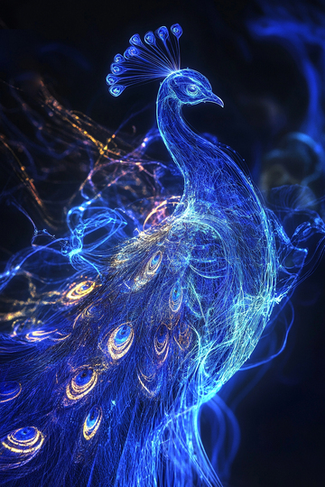 赛博朋克风孔雀2