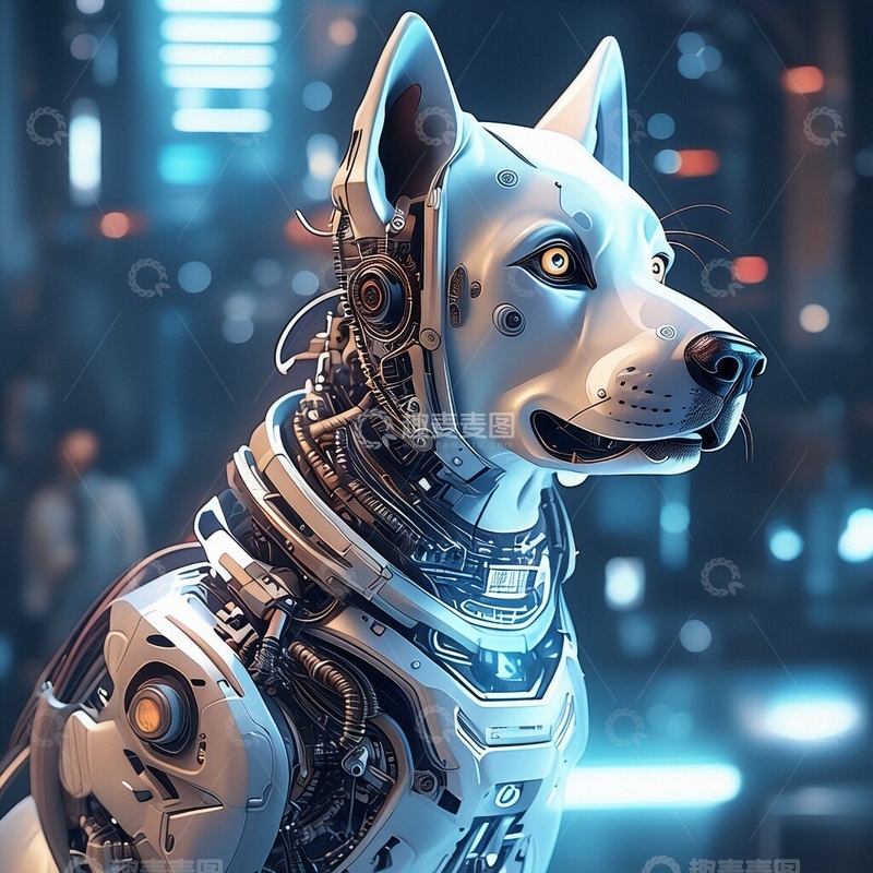 高清大图下载【趣麦麦图】-赛博朋克风机械狗8