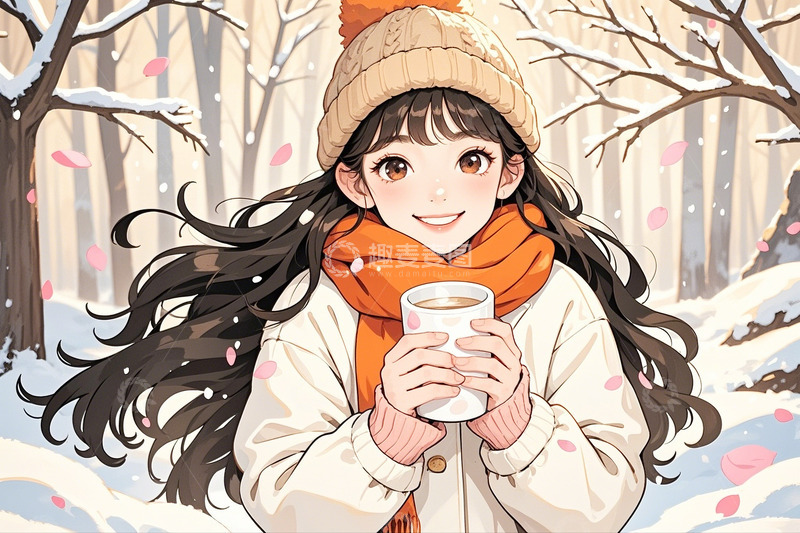 高清大图下载【趣麦麦图】冬季可爱女孩