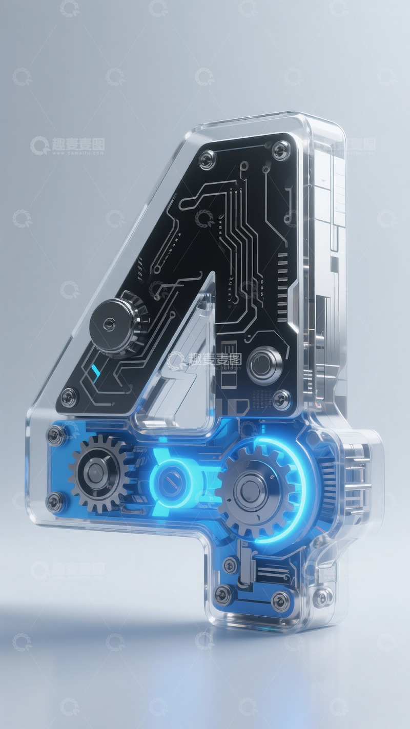 高清大图下载【趣麦麦图】蓝色机械数字41