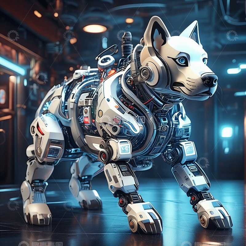 高清大图下载【趣麦麦图】-赛博朋克风机械狗