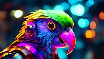 赛博朋克风鹦鹉2