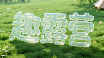 透明充气文字 趣露营