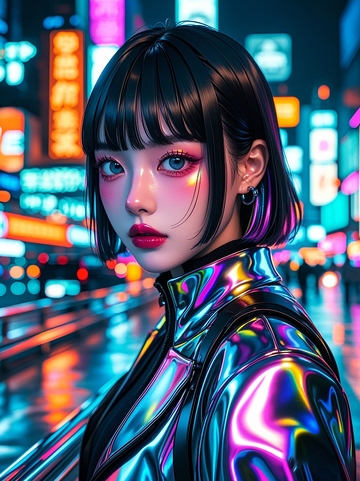 赛博朋克风美女9