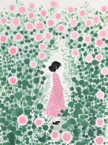 玫瑰花园的少女