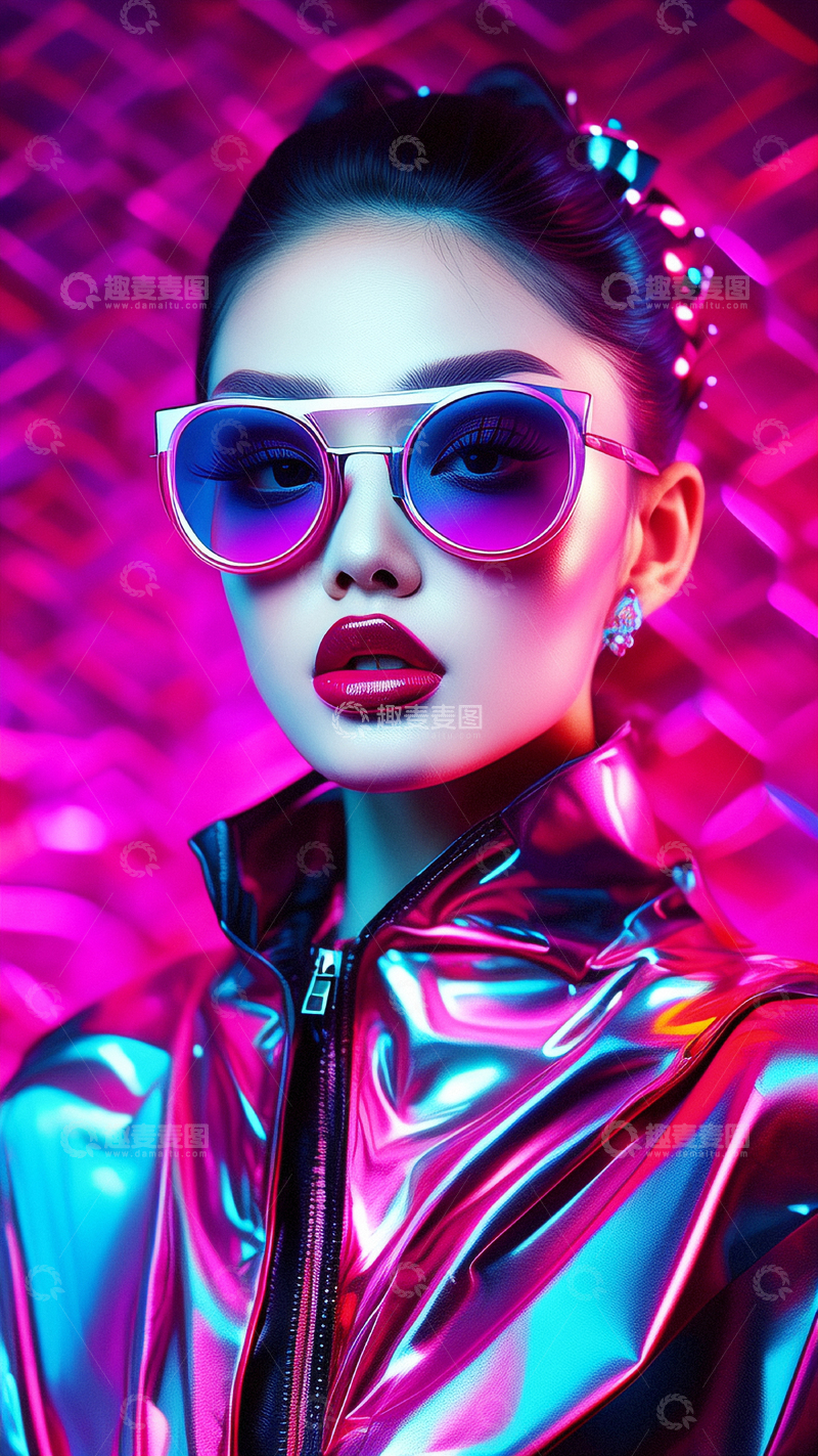 高清大图下载【趣麦麦图】赛博朋克风美女7