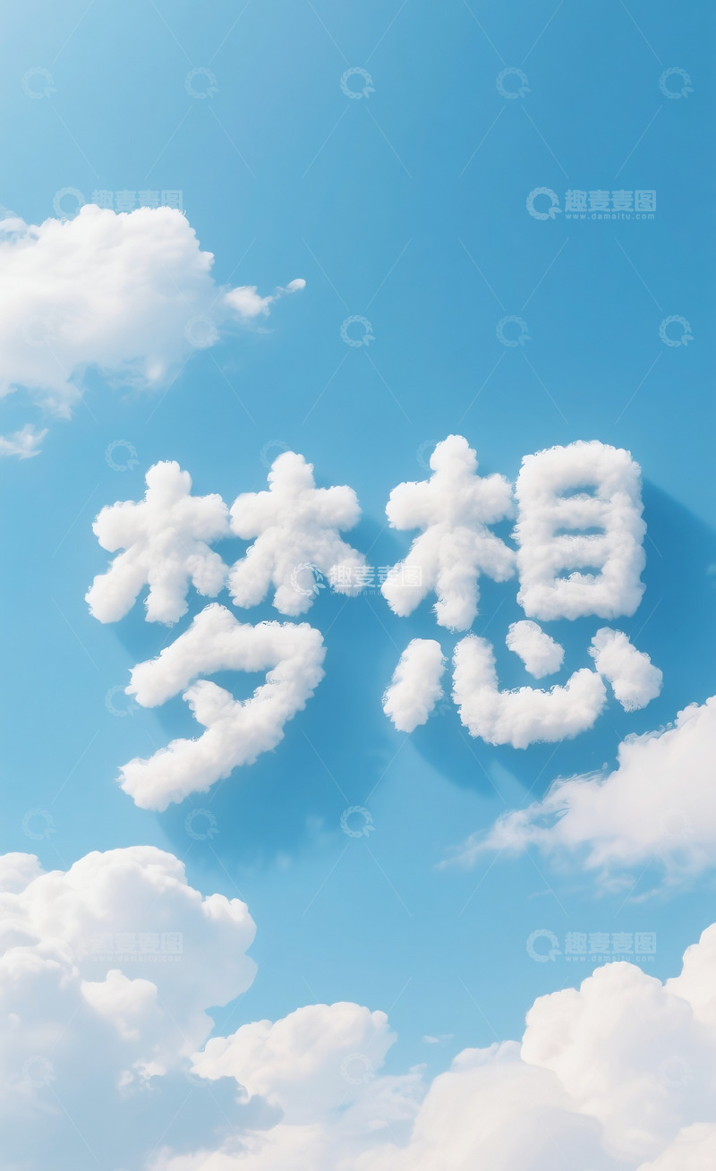 高清大图下载【趣麦麦图】云朵字 梦想2