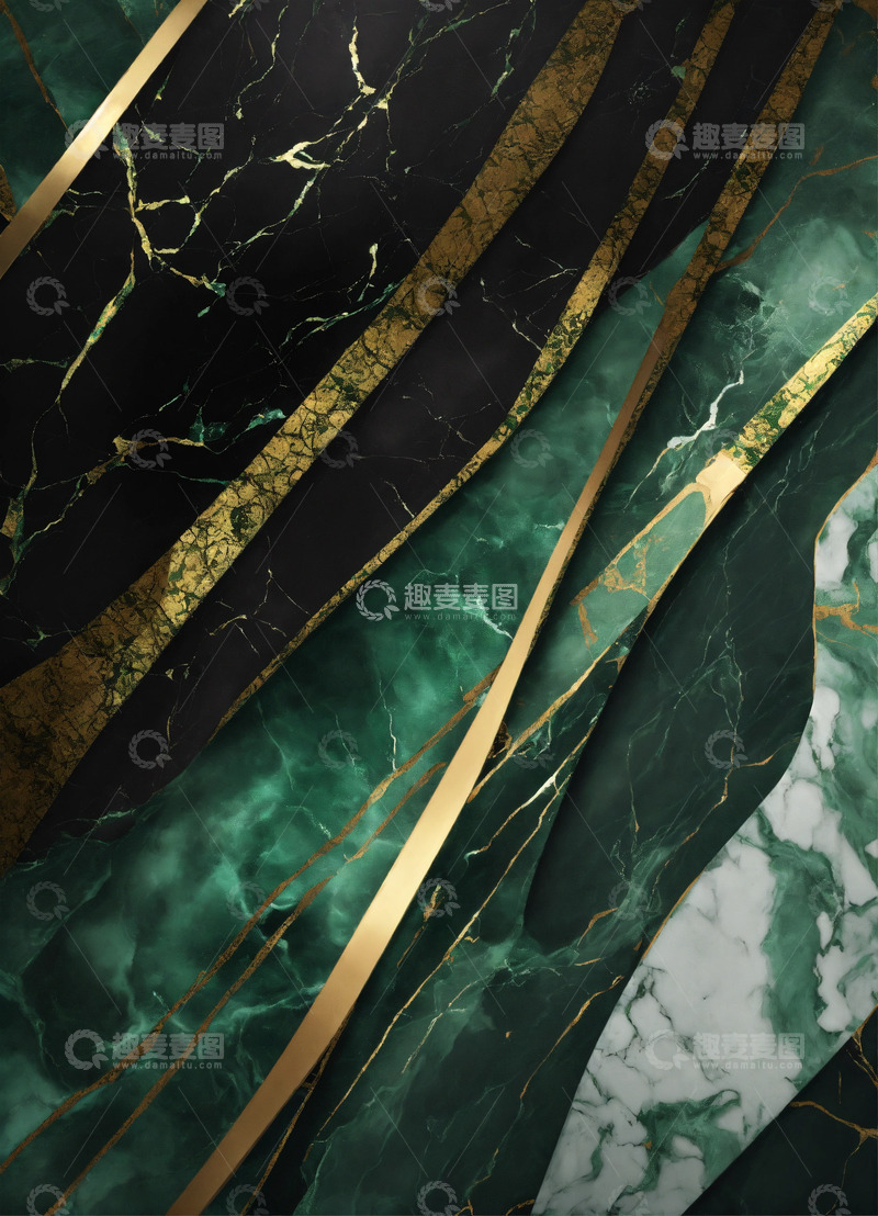 高清大图下载【趣麦麦图】绿色大理石纹理AI壁纸高清图片背景素材7