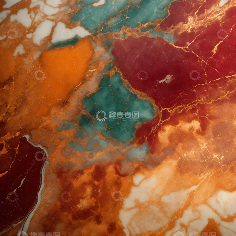 高清大图下载【趣麦麦图】橙色大理石纹理AI壁纸高清图片背景素材10