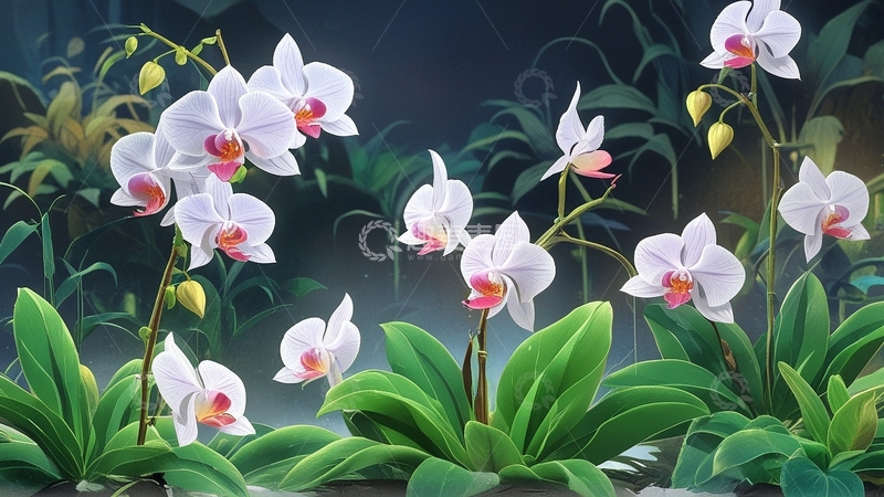 高清大图下载【趣麦麦图】国潮水墨兰花3