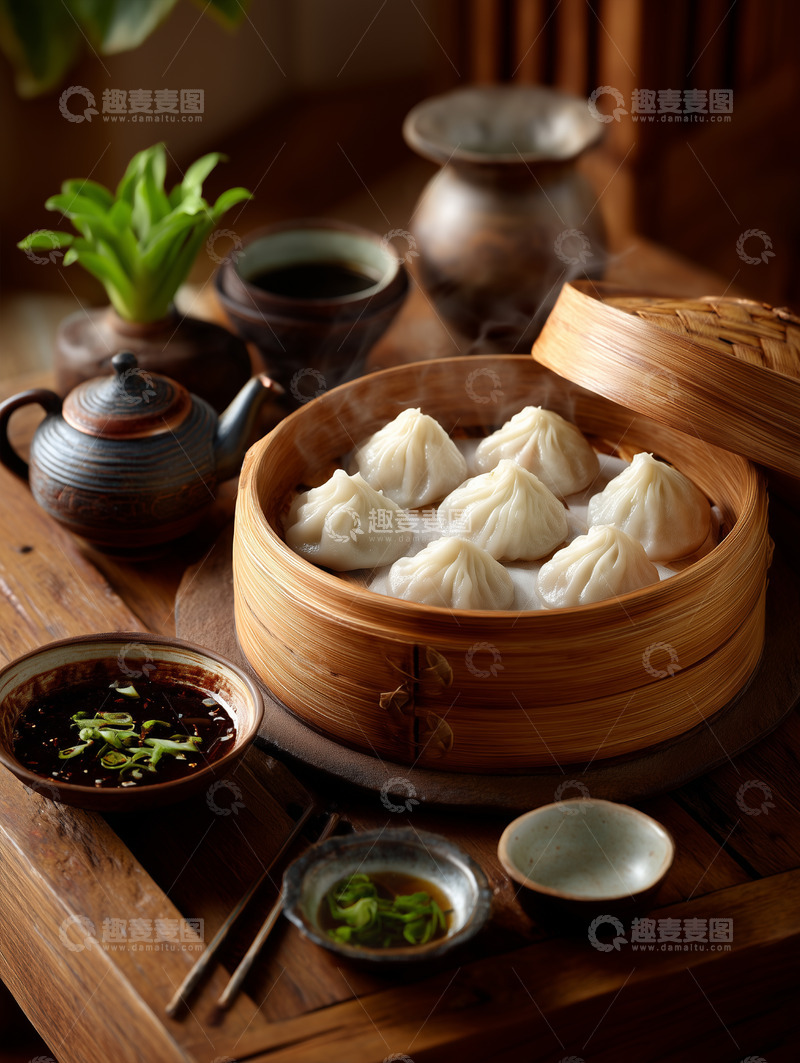 高清大图下载【趣麦麦图】美味小笼包摄影图12