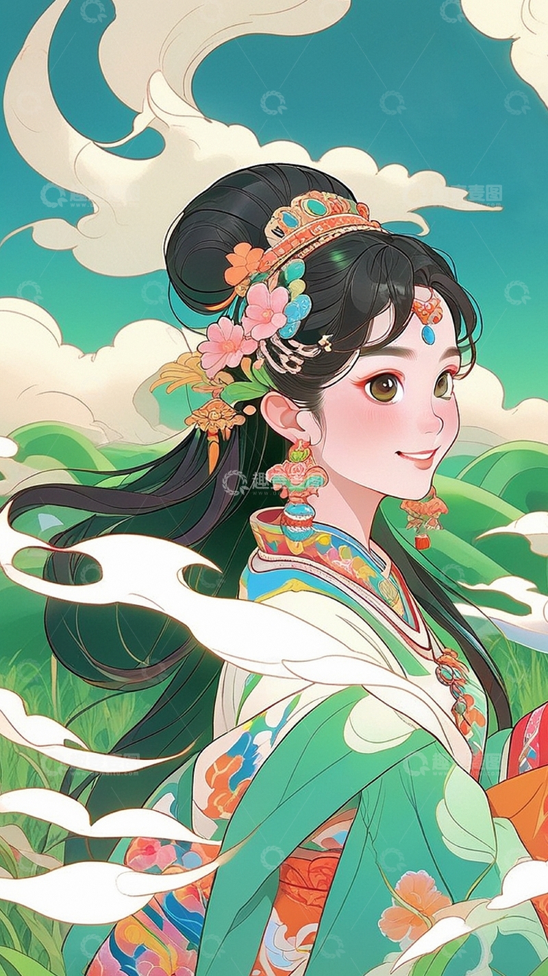 高清大图下载【趣麦麦图】少数民族女孩 