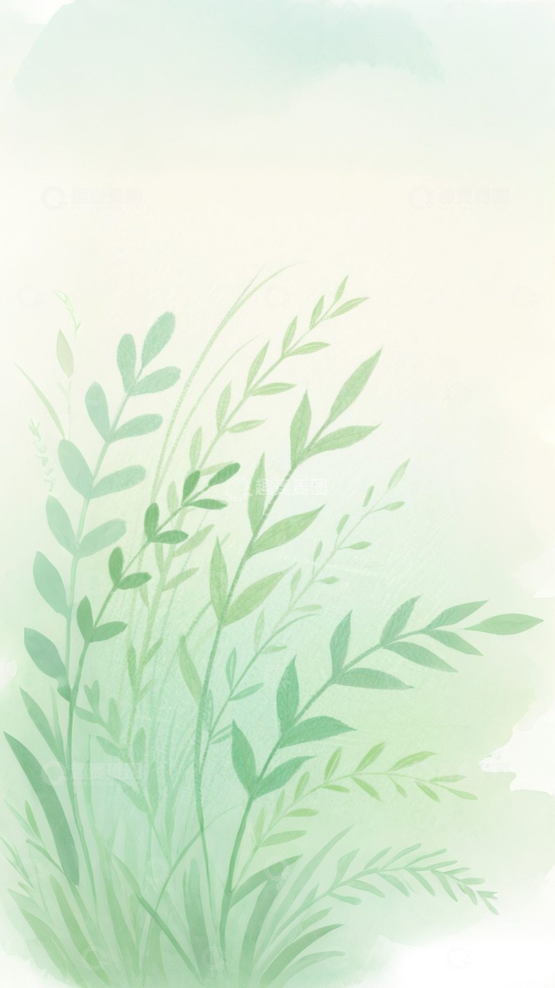 高清大图下载【趣麦麦图】植物花草底纹背景插画5