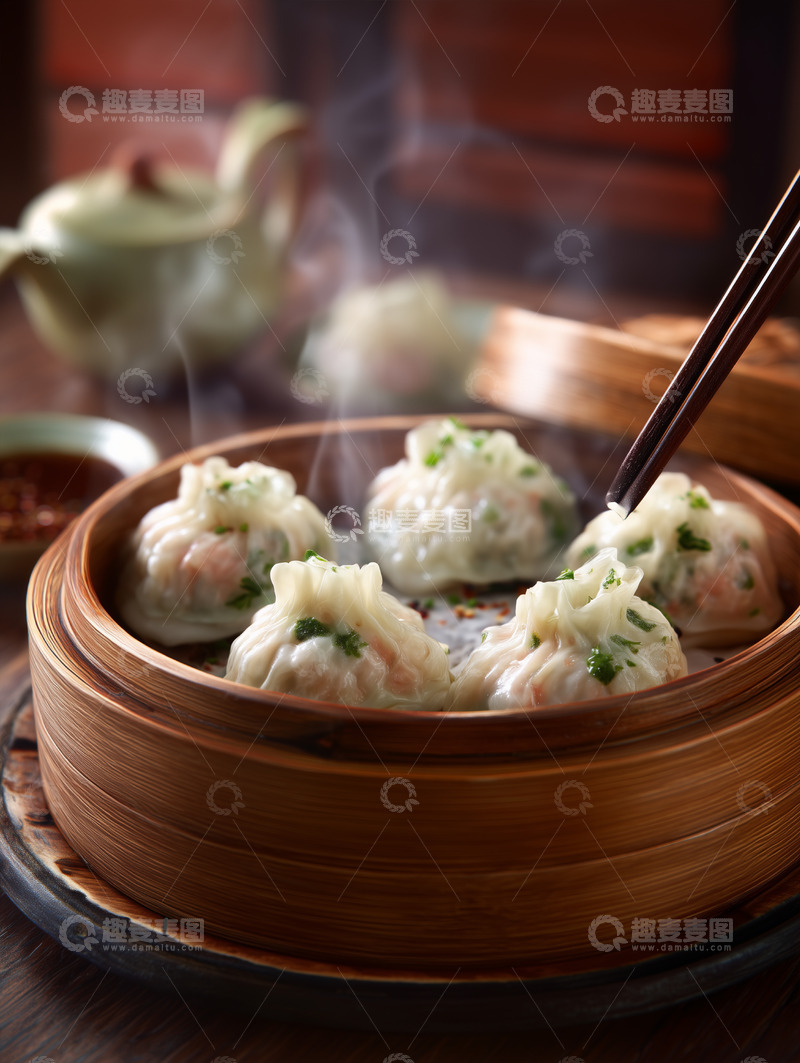 高清大图下载【趣麦麦图】美味小笼包摄影图37