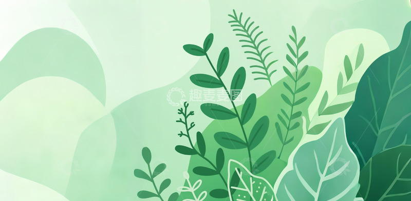 高清大图下载【趣麦麦图】植物花草底纹背景插画4