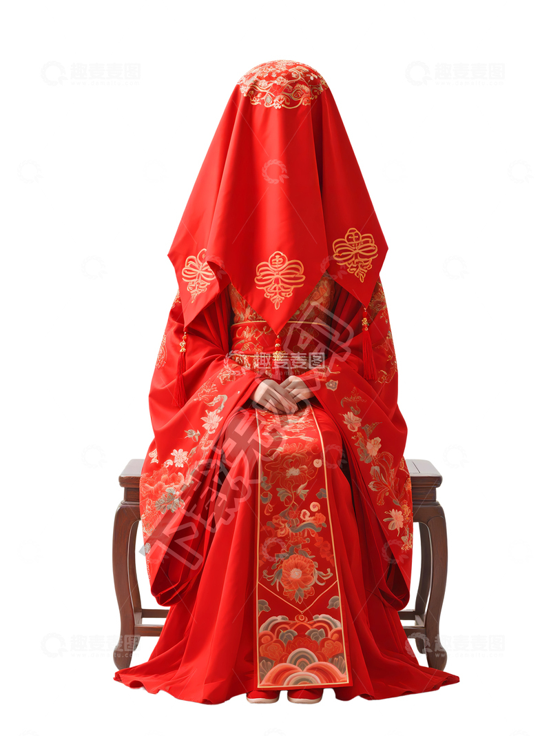 高清大图下载【趣麦麦图】穿嫁妆的古代新娘