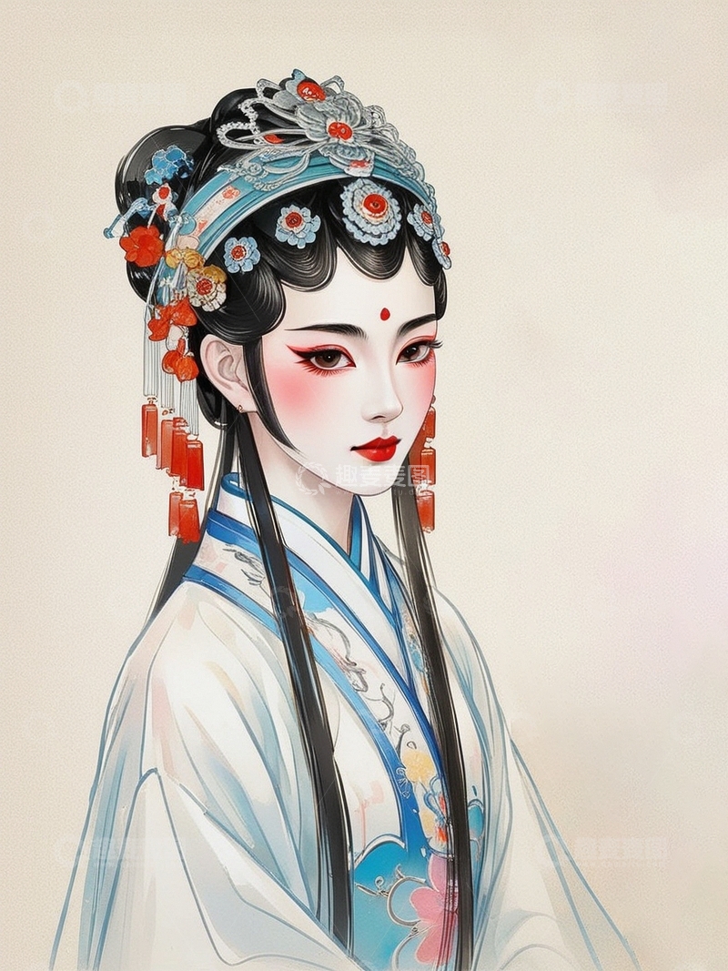 高清大图下载【趣麦麦图】京剧人物