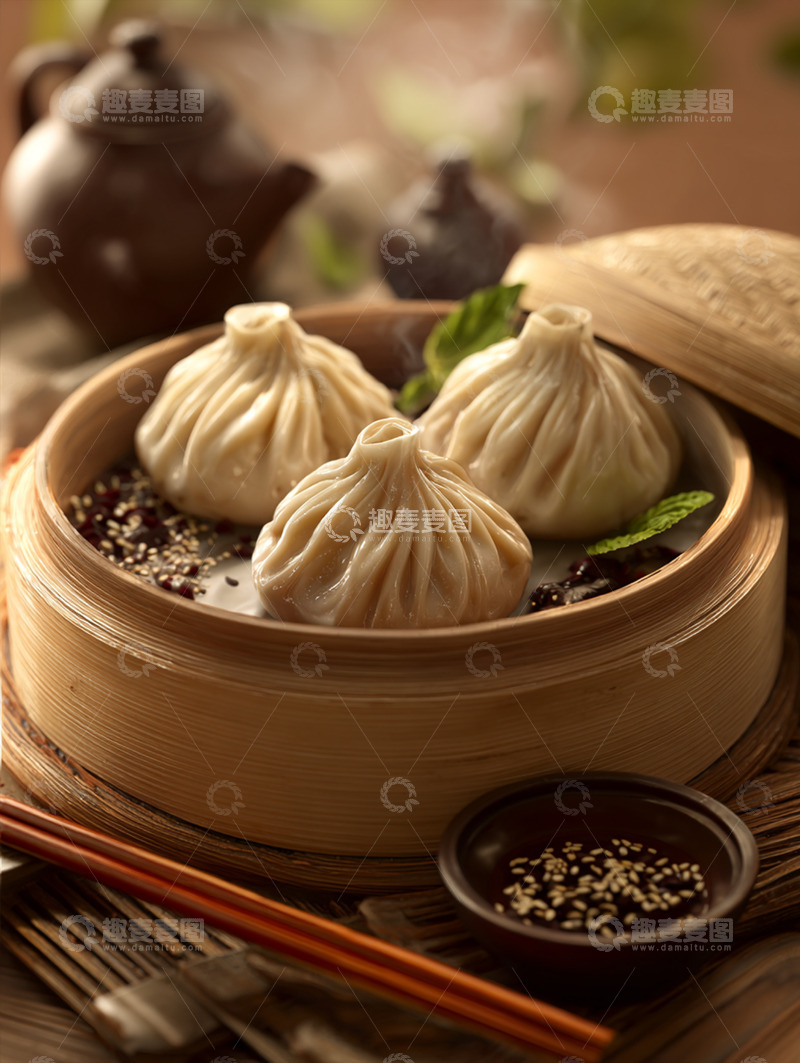 高清大图下载【趣麦麦图】美味小笼包摄影图28