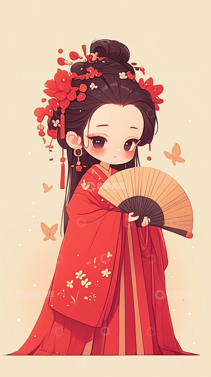 高清大图下载【趣麦麦图】国潮水墨美女人物9