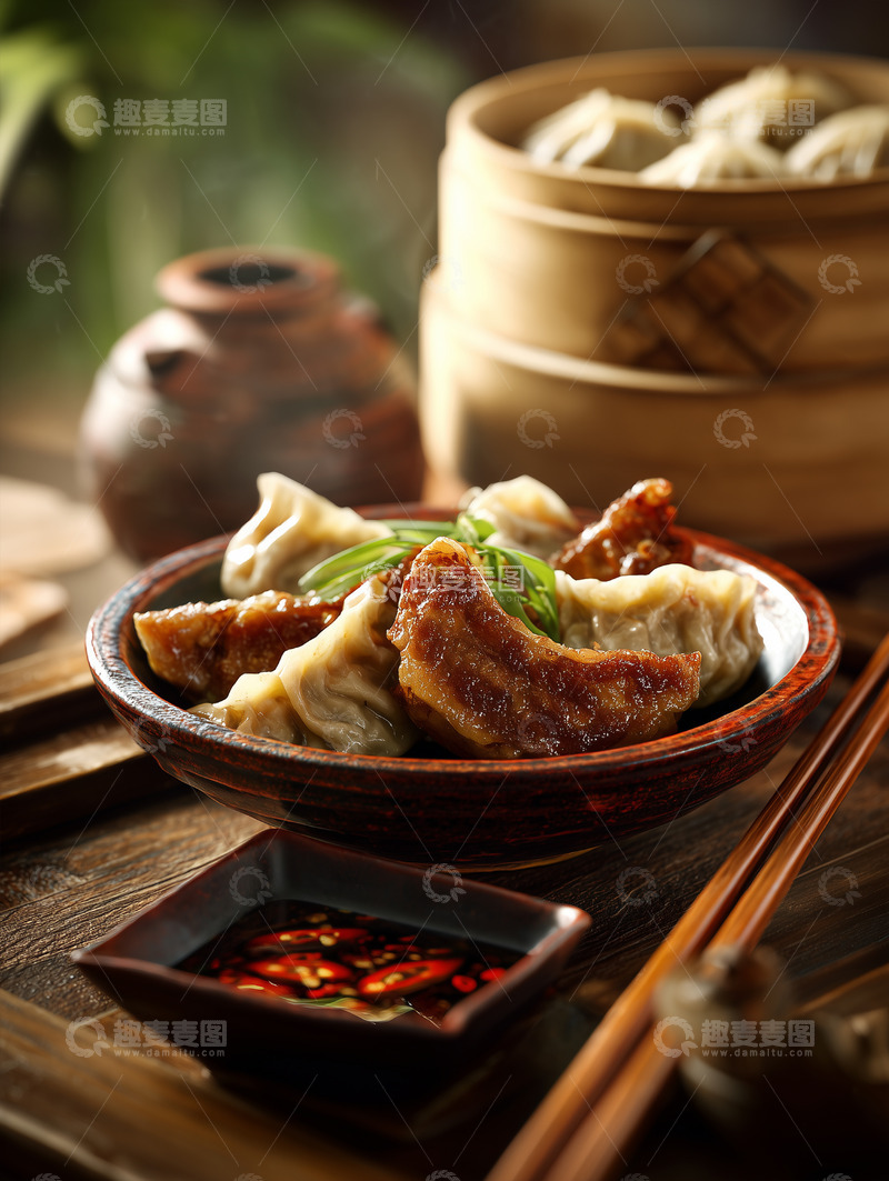高清大图下载【趣麦麦图】美味煎饺摄影图13