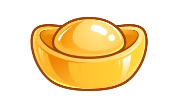 矢量金元宝金币装饰卡通插画