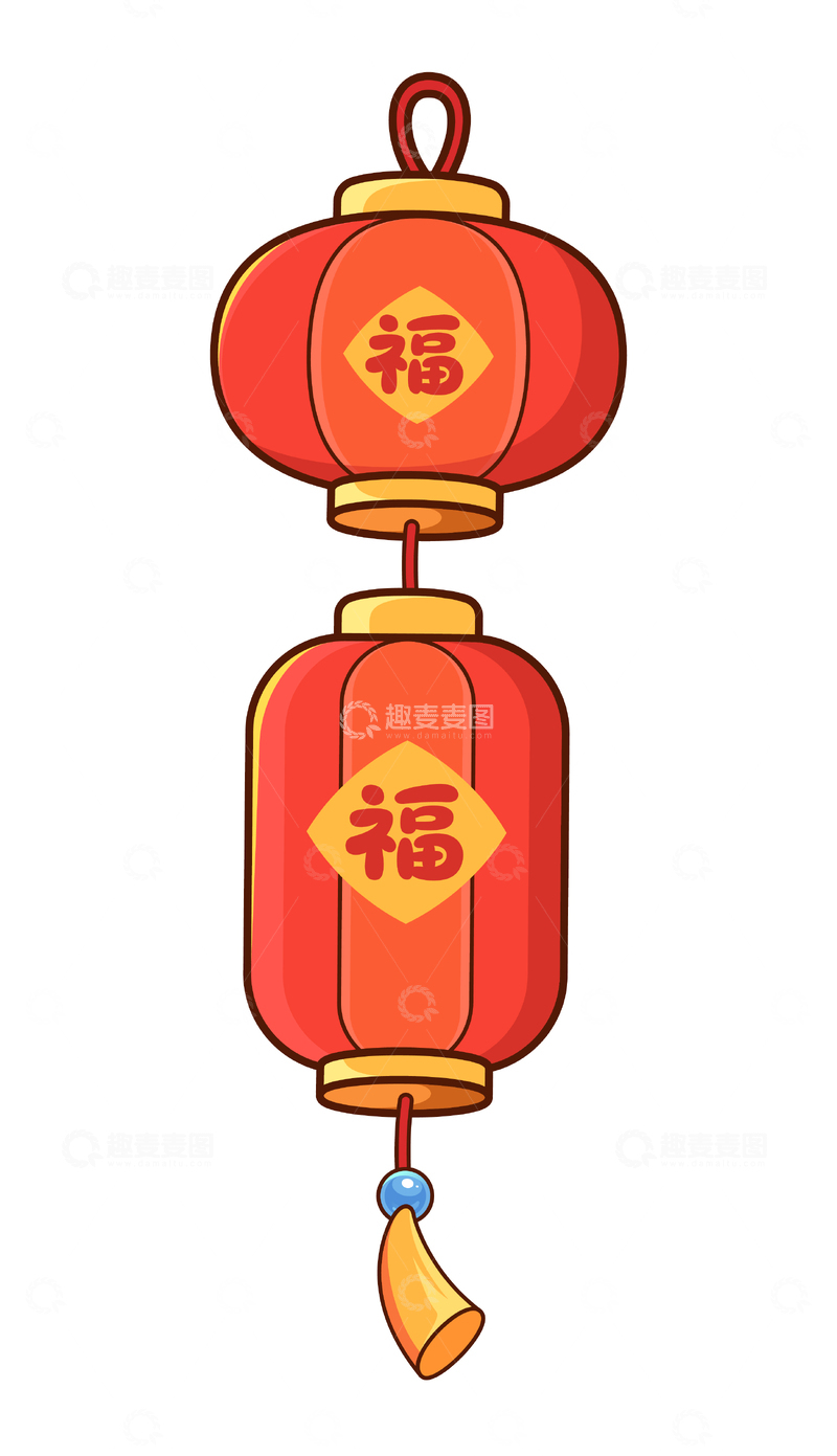 矢量喜庆灯笼串装饰插画1